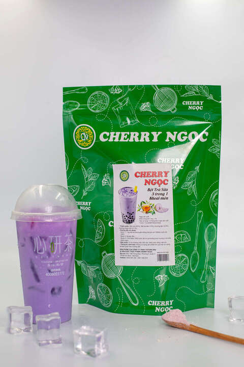 Bột trà sữa 3in1 Cherry Ngọc vị khoai môn - Nhà sản xuất nguyên liệu trà sữa 3in1 Cherry Ngọc