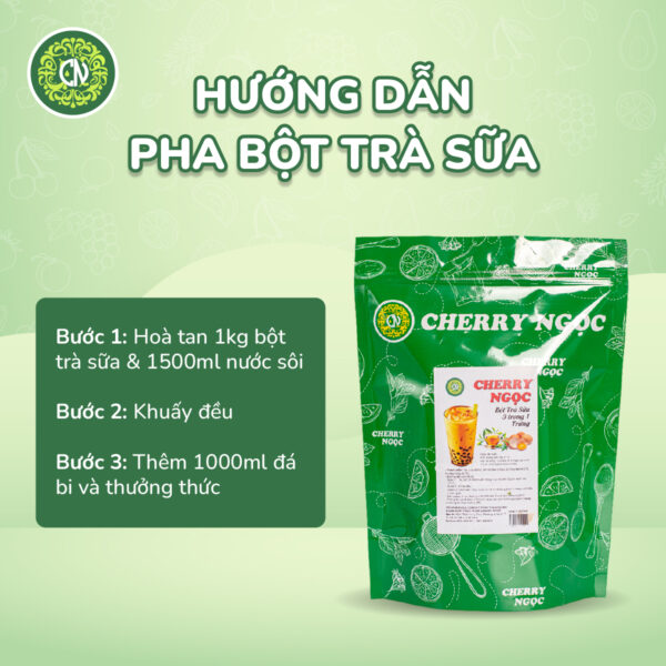 Hướng dẫn pha bột trà sữa Cherry Ngọc